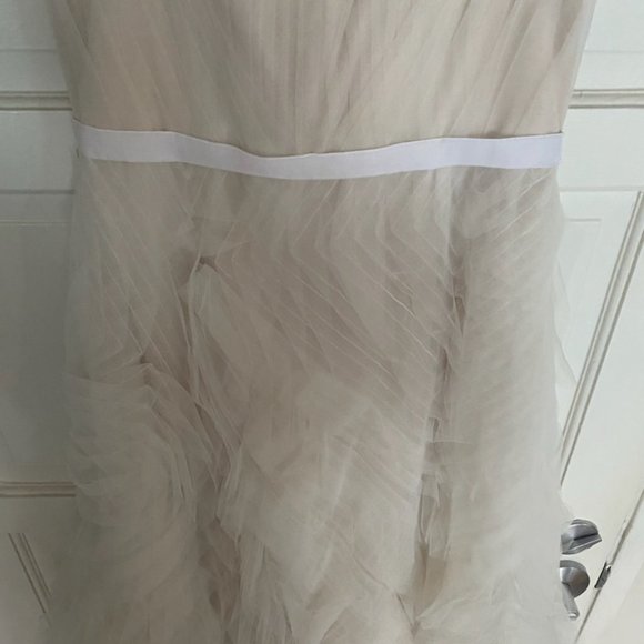 Marchesa Notte Sleeveless Textured Tulle Tea Lengt - Picture 6 of 7